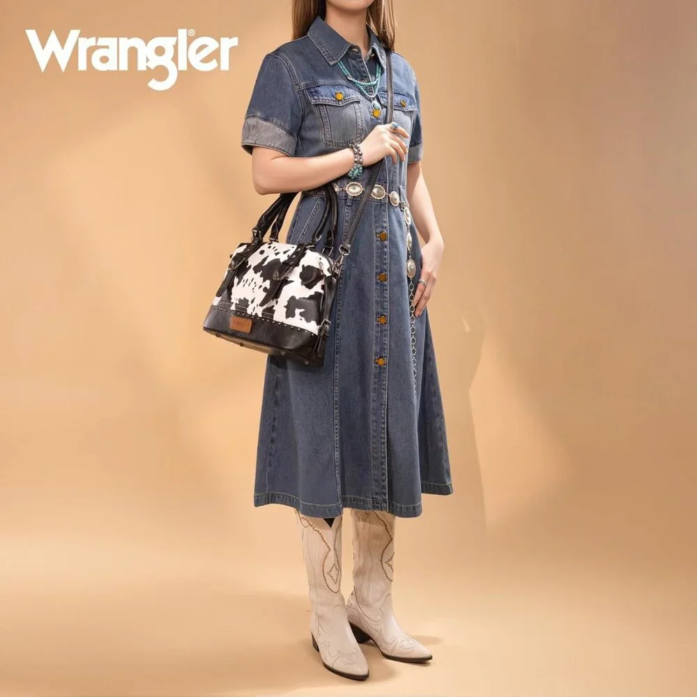 Women's Wrangler Hobo Shoulder Barrel Satchel Detachable Strap Doctor Hand Bag